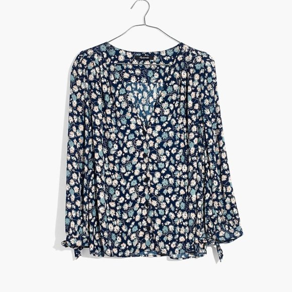 Madewell Tops - Tie-Sleeve Button-Down Top in French Floral